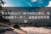 蘑菇视频ios冷门细节被翻出来后，整个理解都不一样了，越看越觉得有猫腻