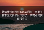 蘑菇视频官网到底怎么回事，表面平静下面其实早就炸开了，关键点其实藏得很深
