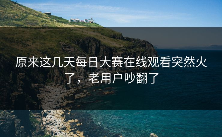 原来这几天每日大赛在线观看突然火了，老用户吵翻了