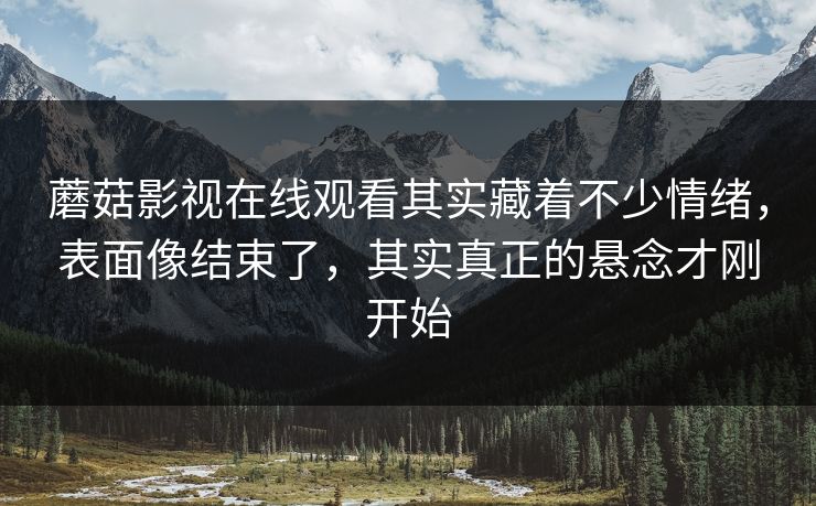 蘑菇影视在线观看其实藏着不少情绪，表面像结束了，其实真正的悬念才刚开始