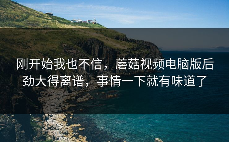 刚开始我也不信，蘑菇视频电脑版后劲大得离谱，事情一下就有味道了