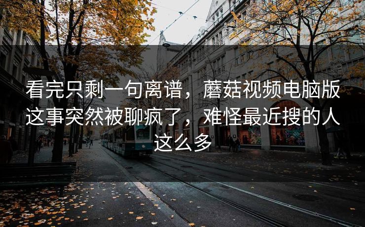 看完只剩一句离谱，蘑菇视频电脑版这事突然被聊疯了，难怪最近搜的人这么多