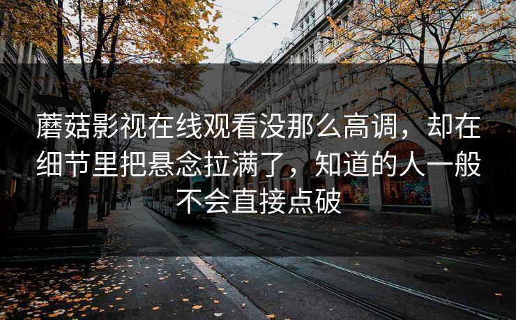蘑菇影视在线观看没那么高调,却在细节里把悬念拉满了,知道的人一般不会直接点破 蘑菇影视在线观看没那么高调,却在细节里把悬念拉满了,知道的人一般不会直接点破